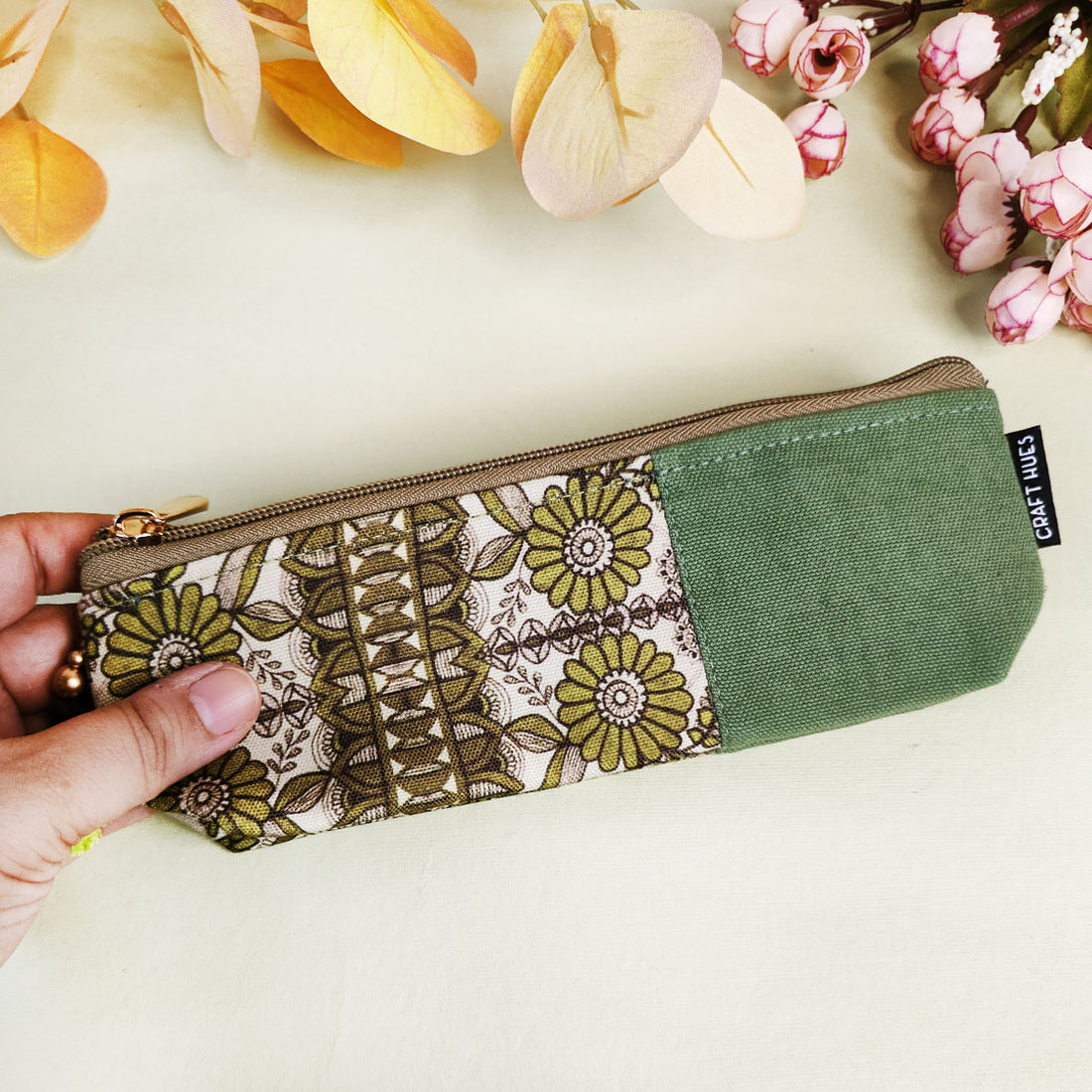 Purple-Orange-Green Pencil Pouch Combo