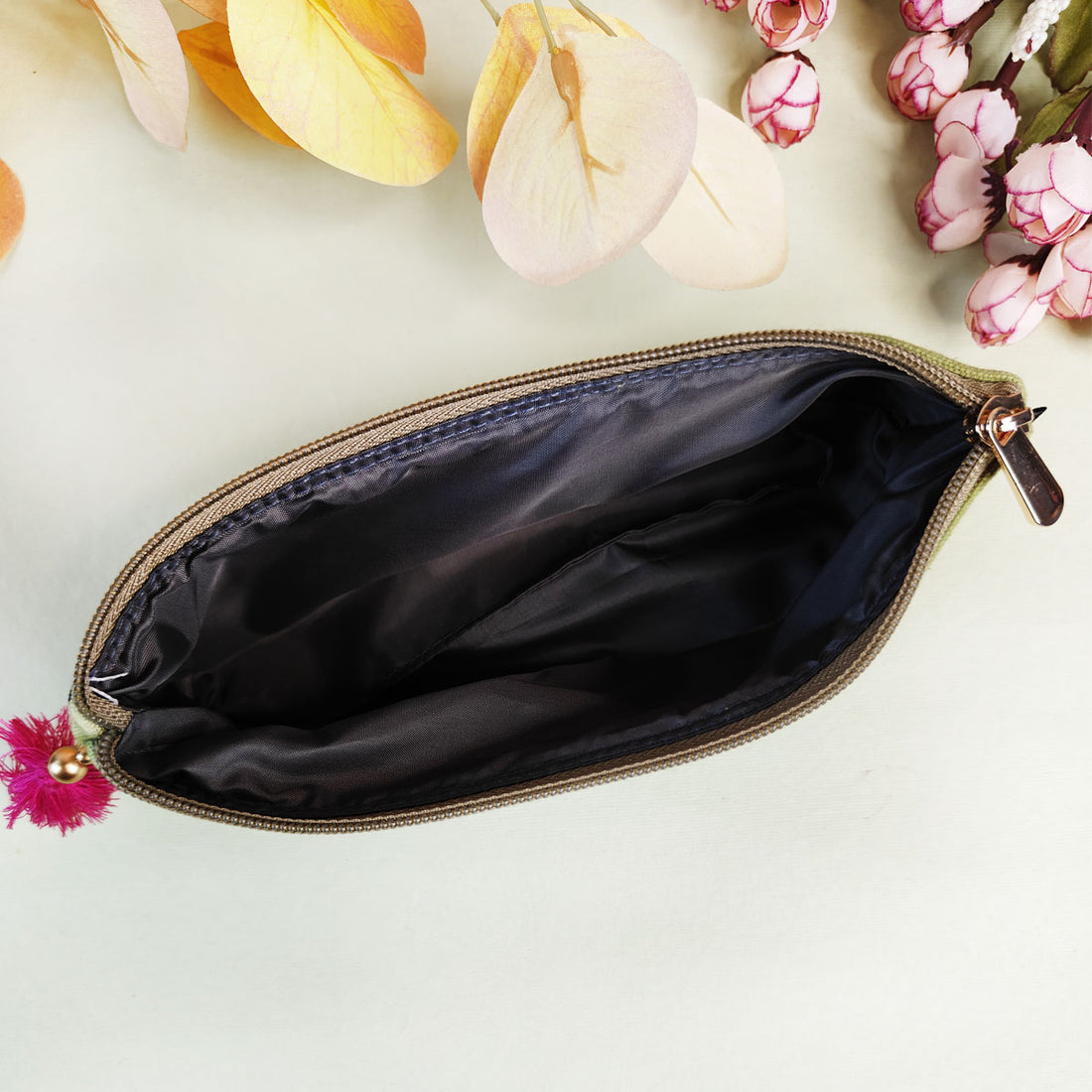 Green-Brown-Peach Pencil Pouch Combo