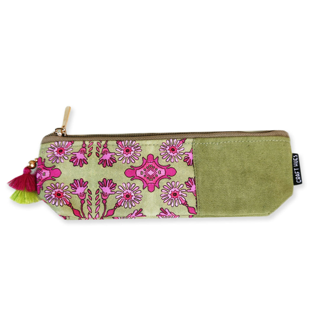 Green-Brown-Peach Pencil Pouch Combo