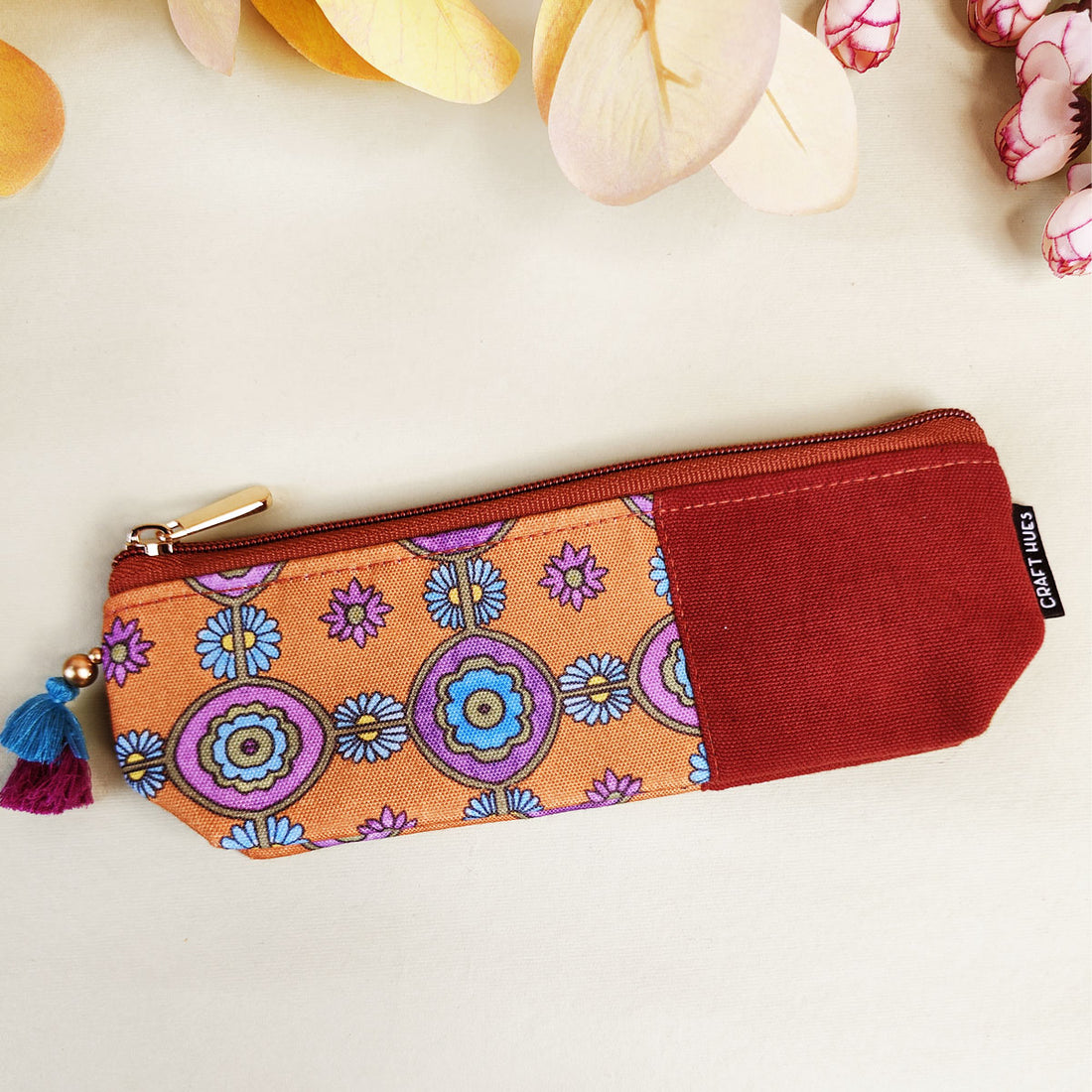 Purple-Orange-Green Pencil Pouch Combo