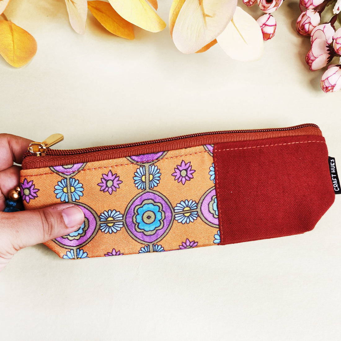 Purple-Orange-Green Pencil Pouch Combo