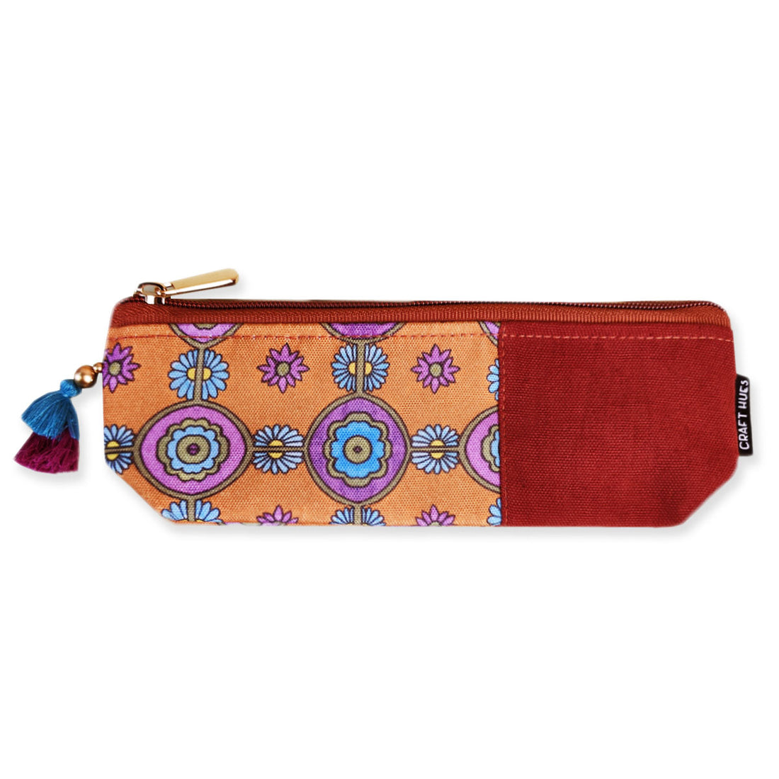 Purple-Orange-Green Pencil Pouch Combo