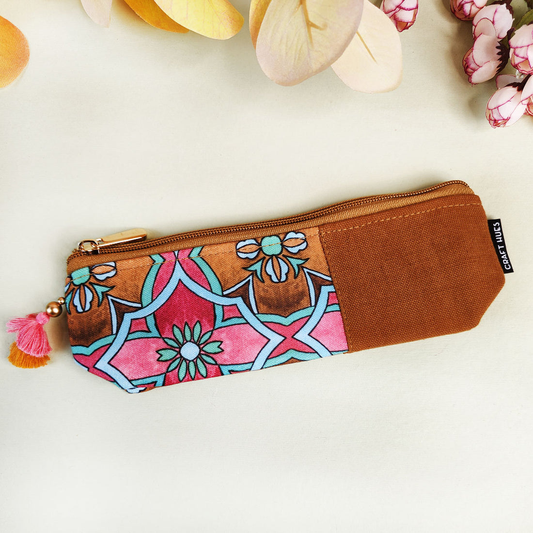 Purple-Peach-Brown Pencil Pouch Combo