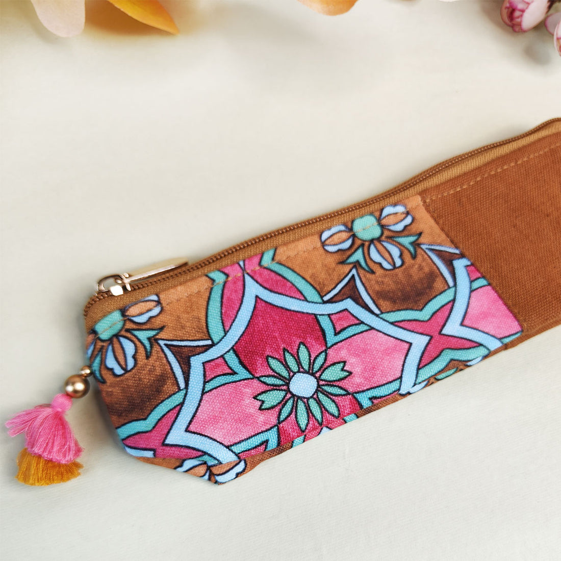 Purple-Peach-Brown Pencil Pouch Combo