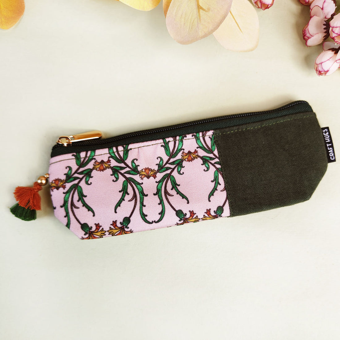 Peach-Beige-Teal Pencil Pouch Combo