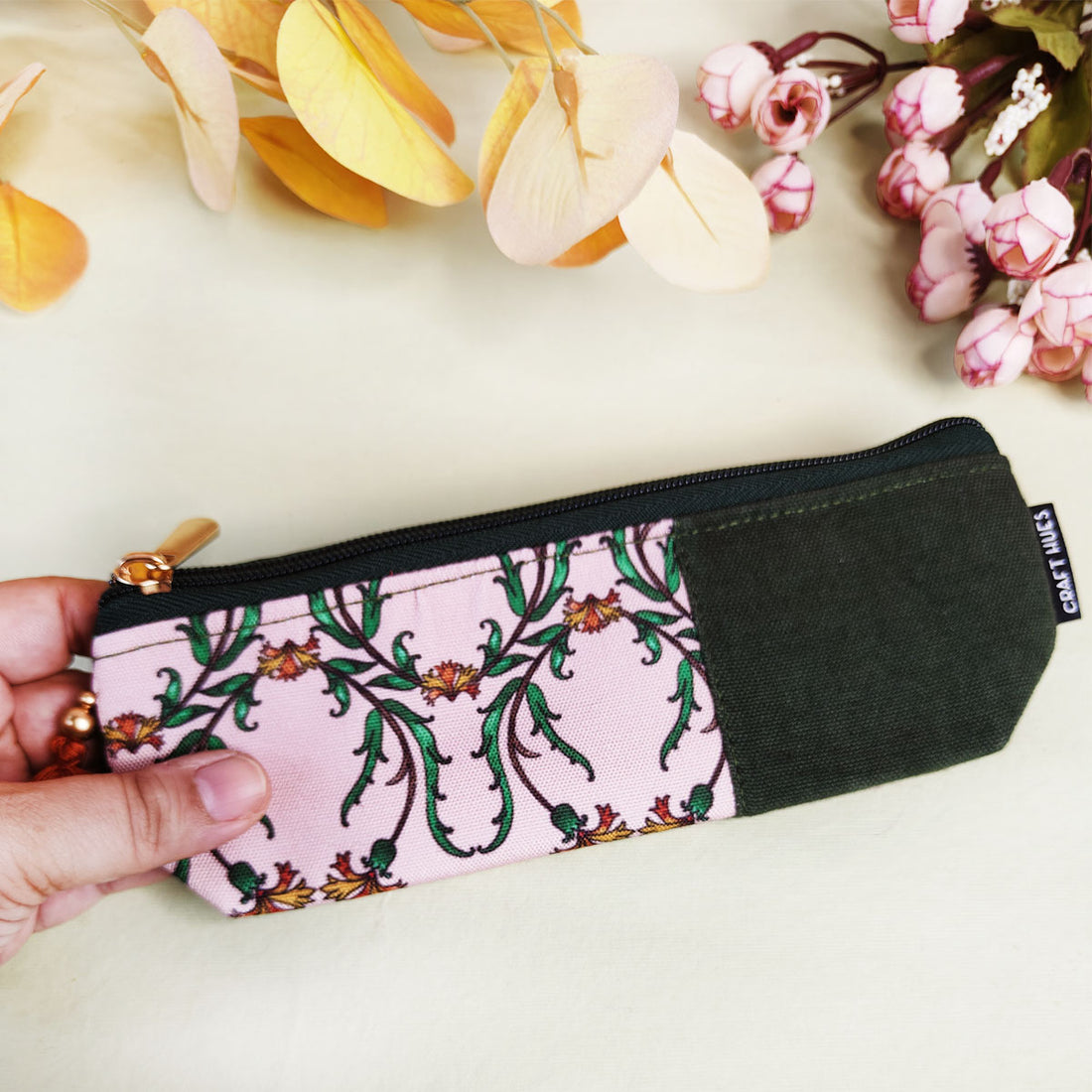 Peach-Beige-Teal Pencil Pouch Combo