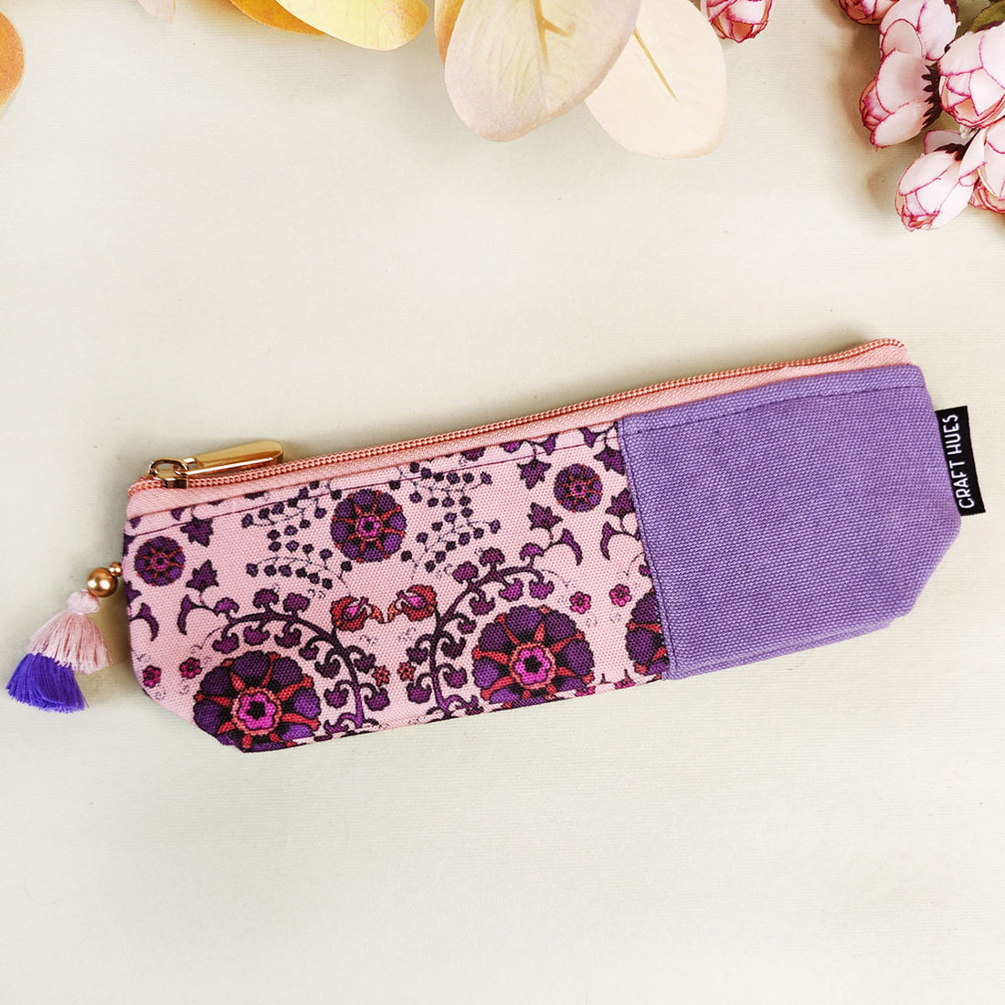 Purple-Peach-Pink Pencil Pouch Combo