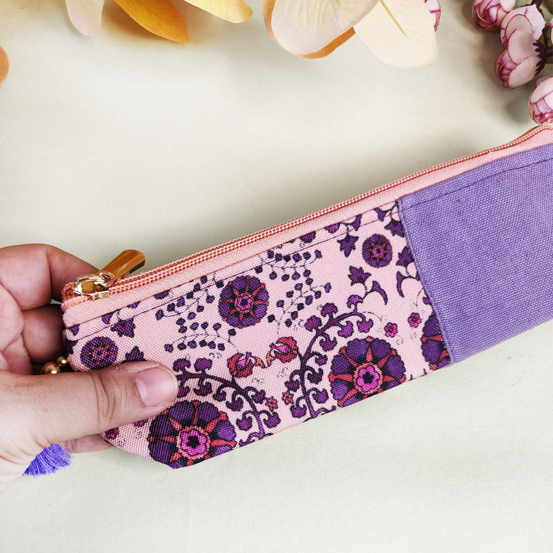 Purple-Peach-Pink Pencil Pouch Combo