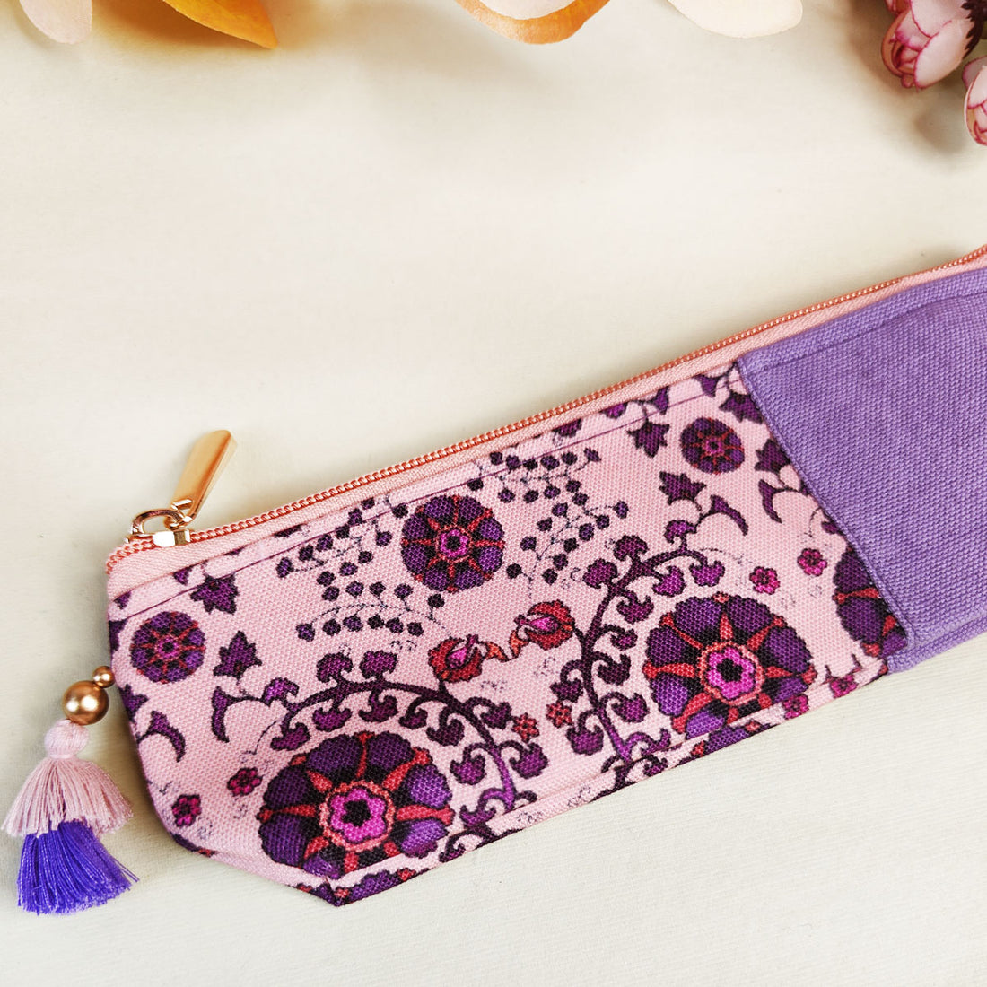 Purple-Orange-Green Pencil Pouch Combo