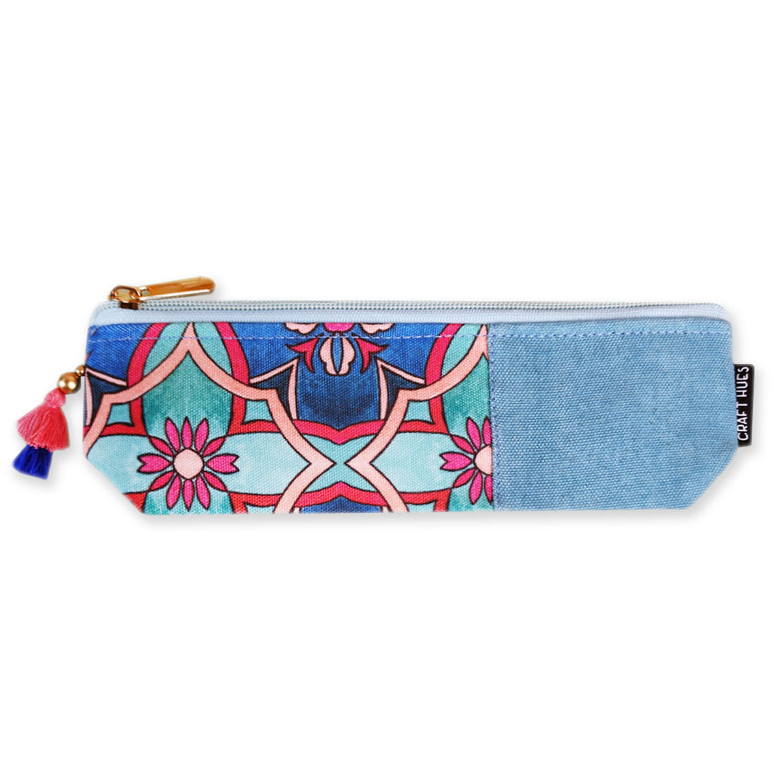 Peach-Beige-Teal Pencil Pouch Combo