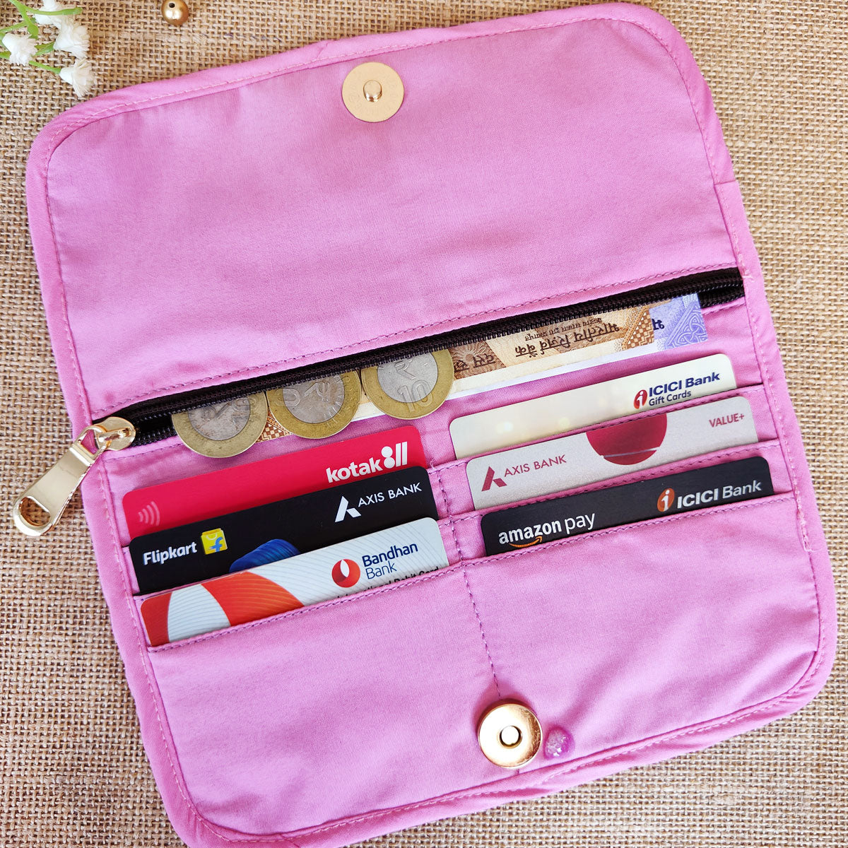 Pink Pin-wheel Book Wallet