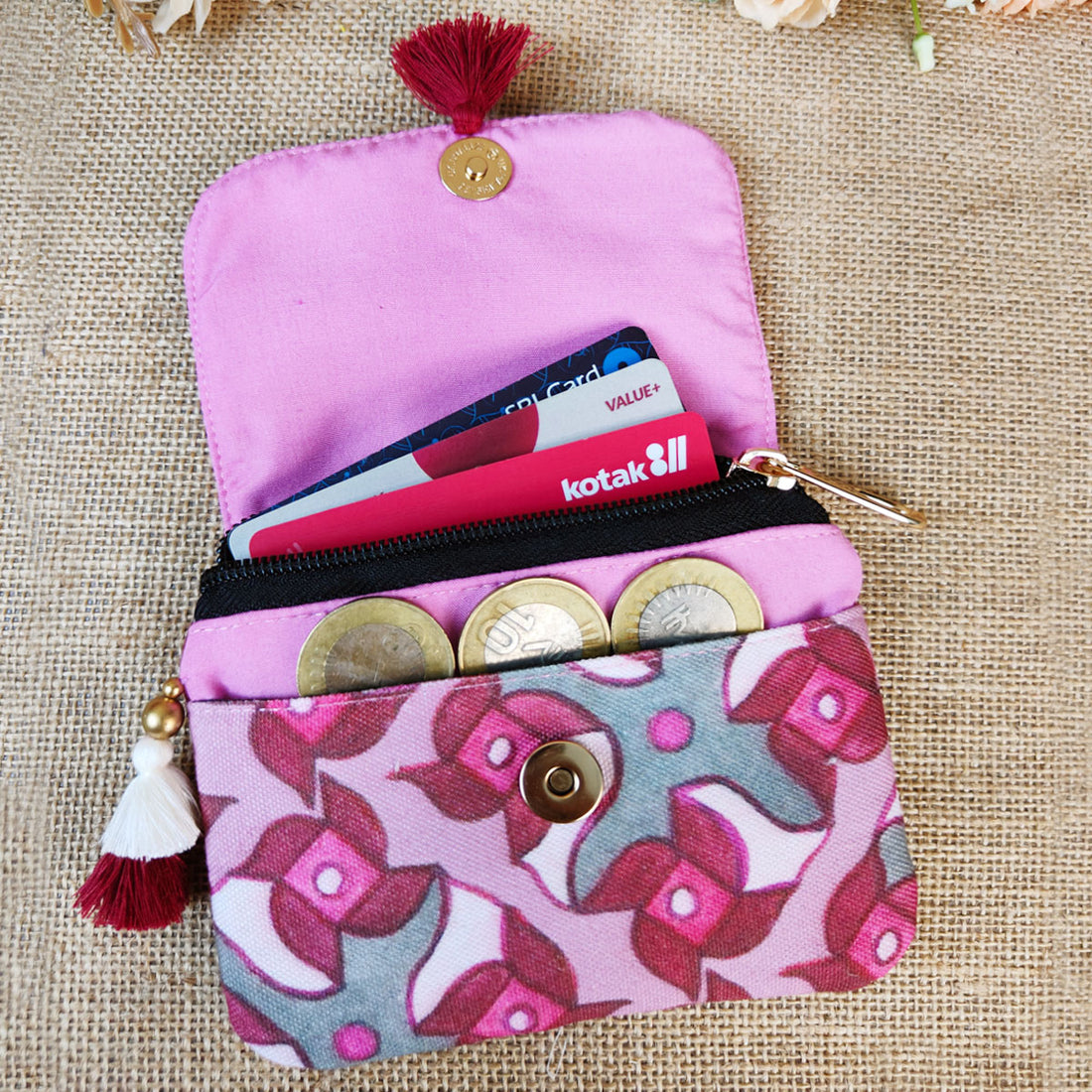 Pink-Peach Kollam Mini Wallet