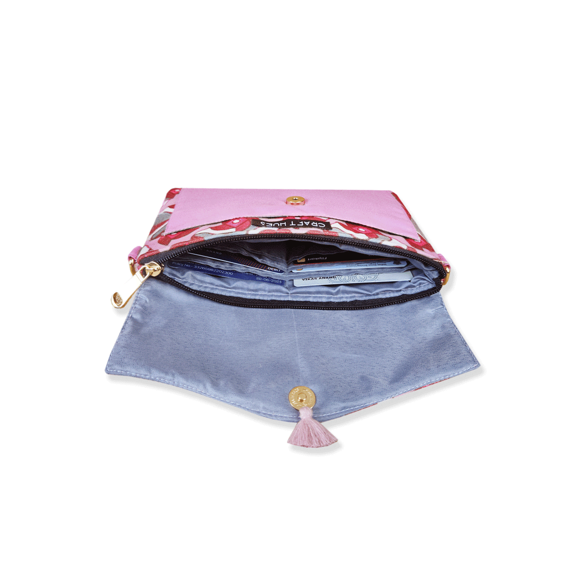 Pink Pin-wheel Sling/mini wallet Combo