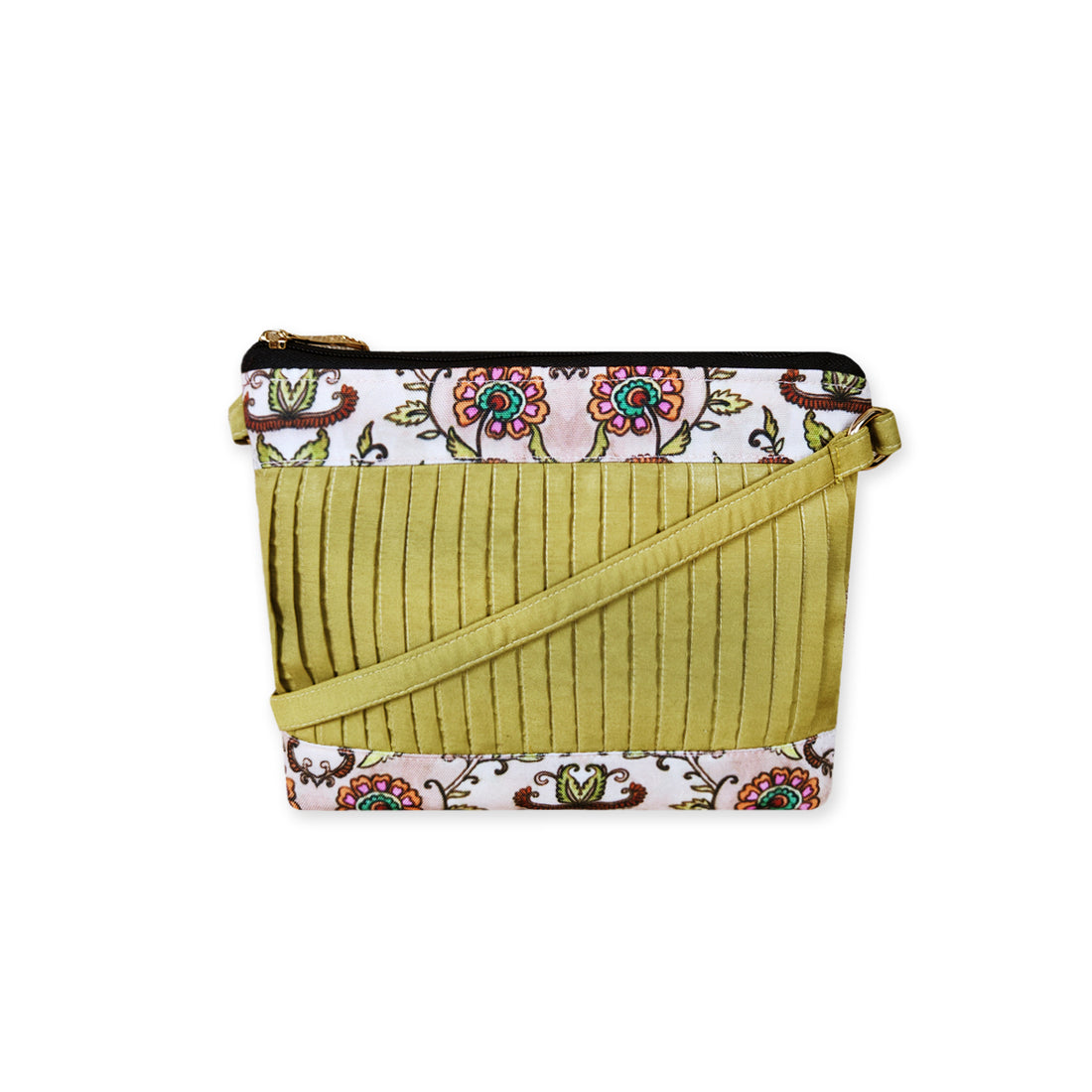 Pleated Green Sling Bag