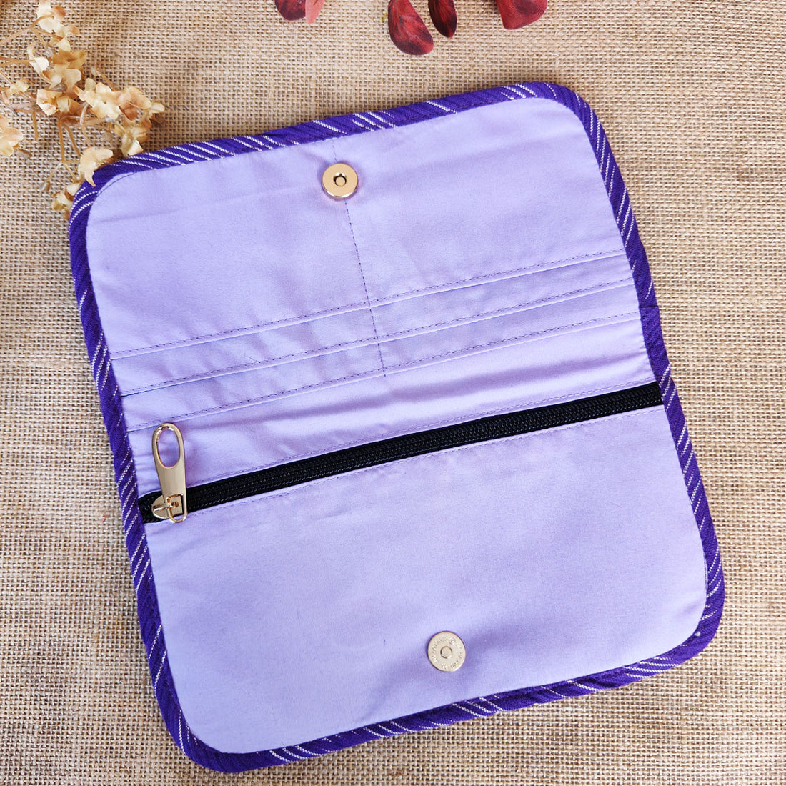 Purple Ikkat Book Wallet