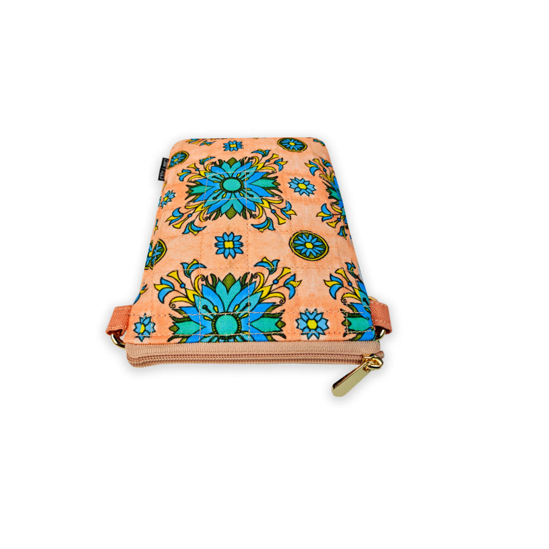 Quilted Mobile Sling-Peach Aqua Tile