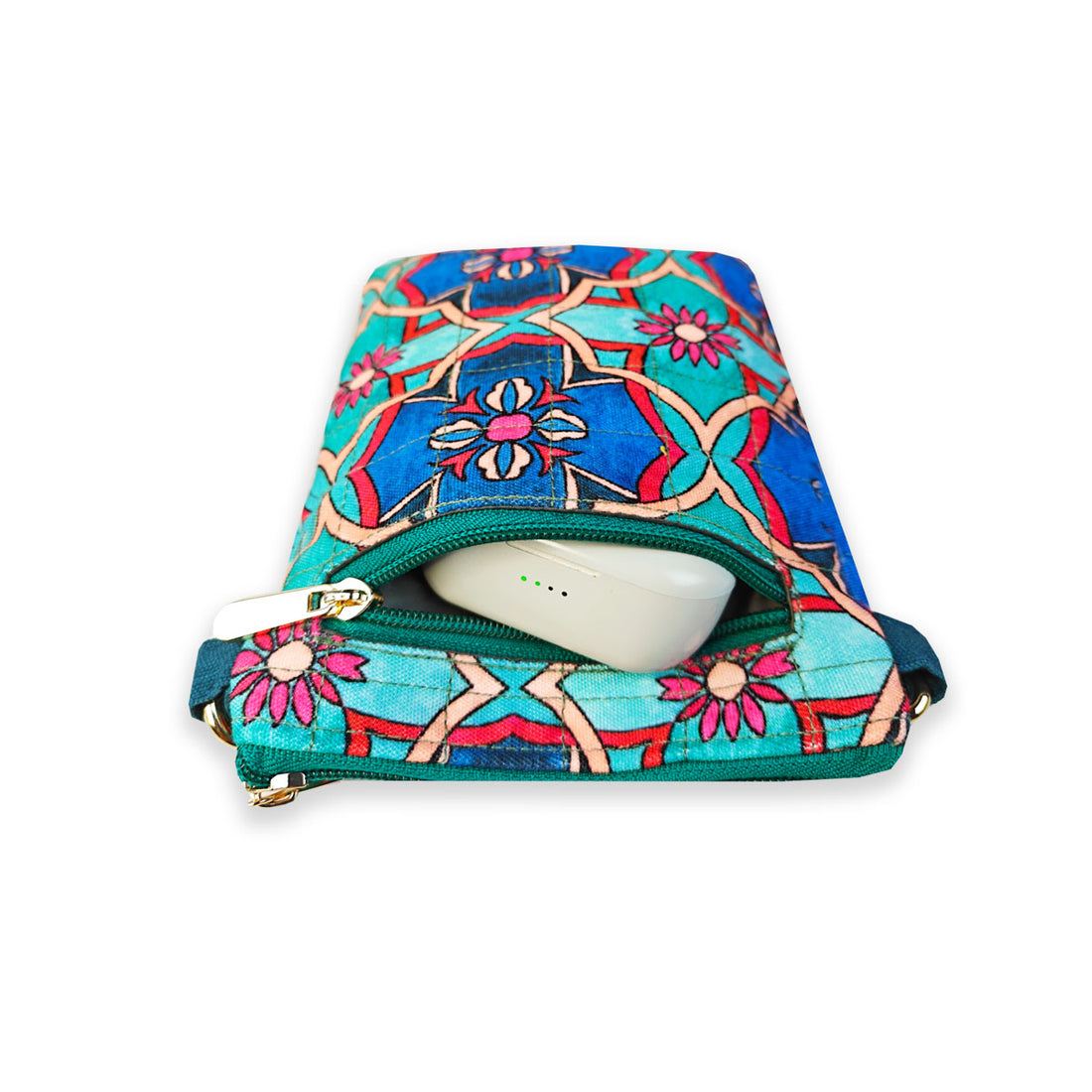 Quilted Mobile Sling-Teal Tile