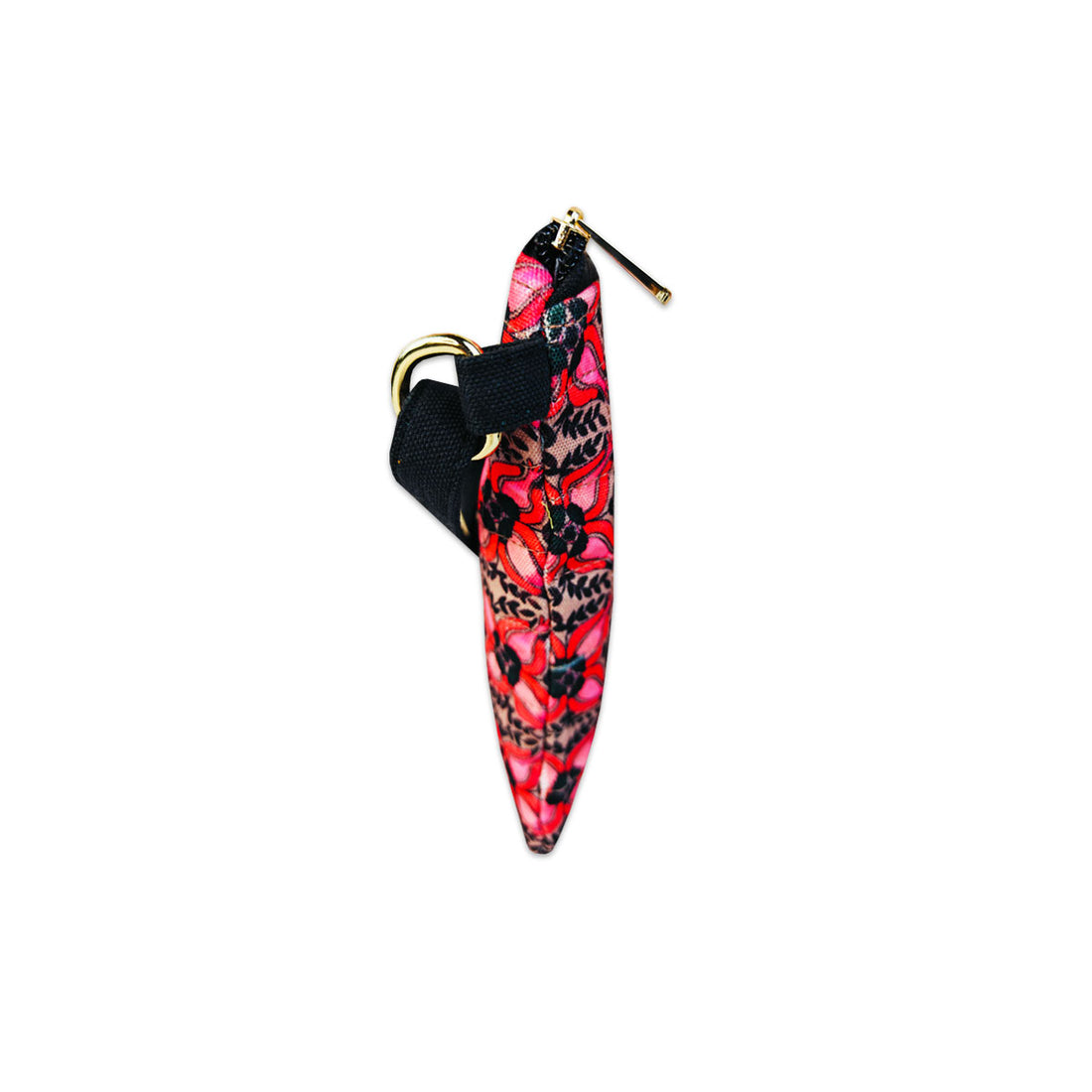 Quilted Mobile Sling- Black Maroon Floral