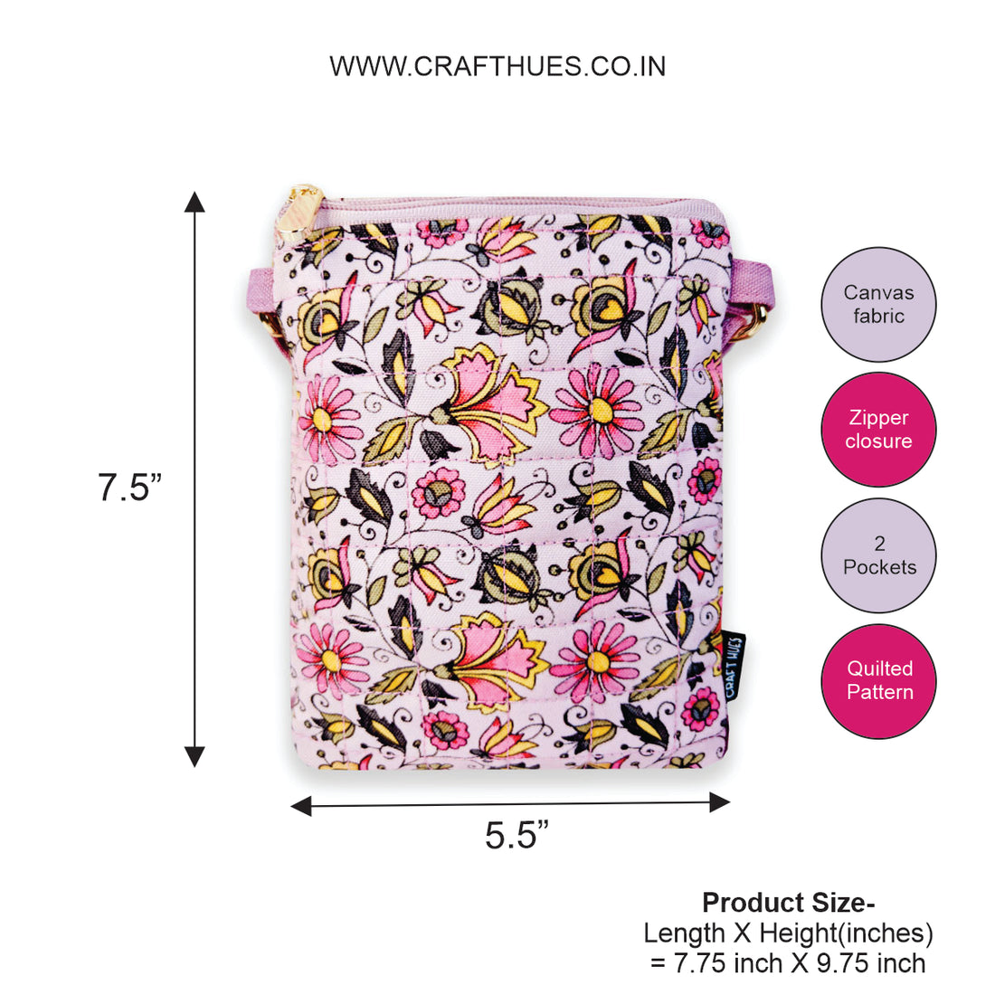 Quilted Mobile Sling-Pink Paradize