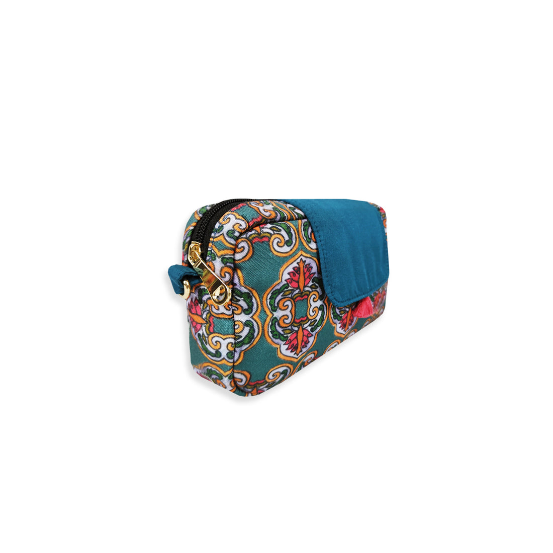 Rectangle Sling Bag- Blue Jharokha