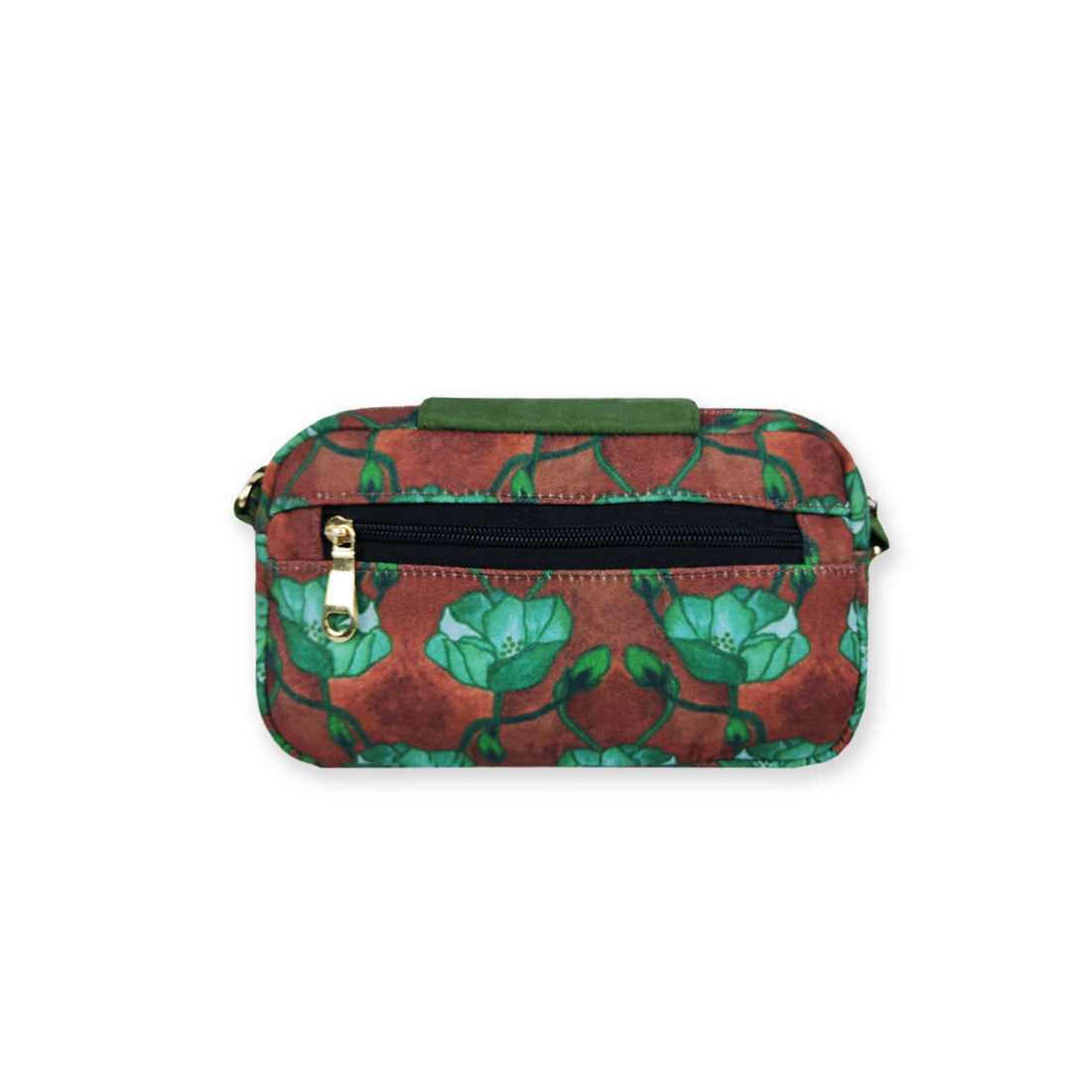 Rectangle Sling Bag- Green Flowers