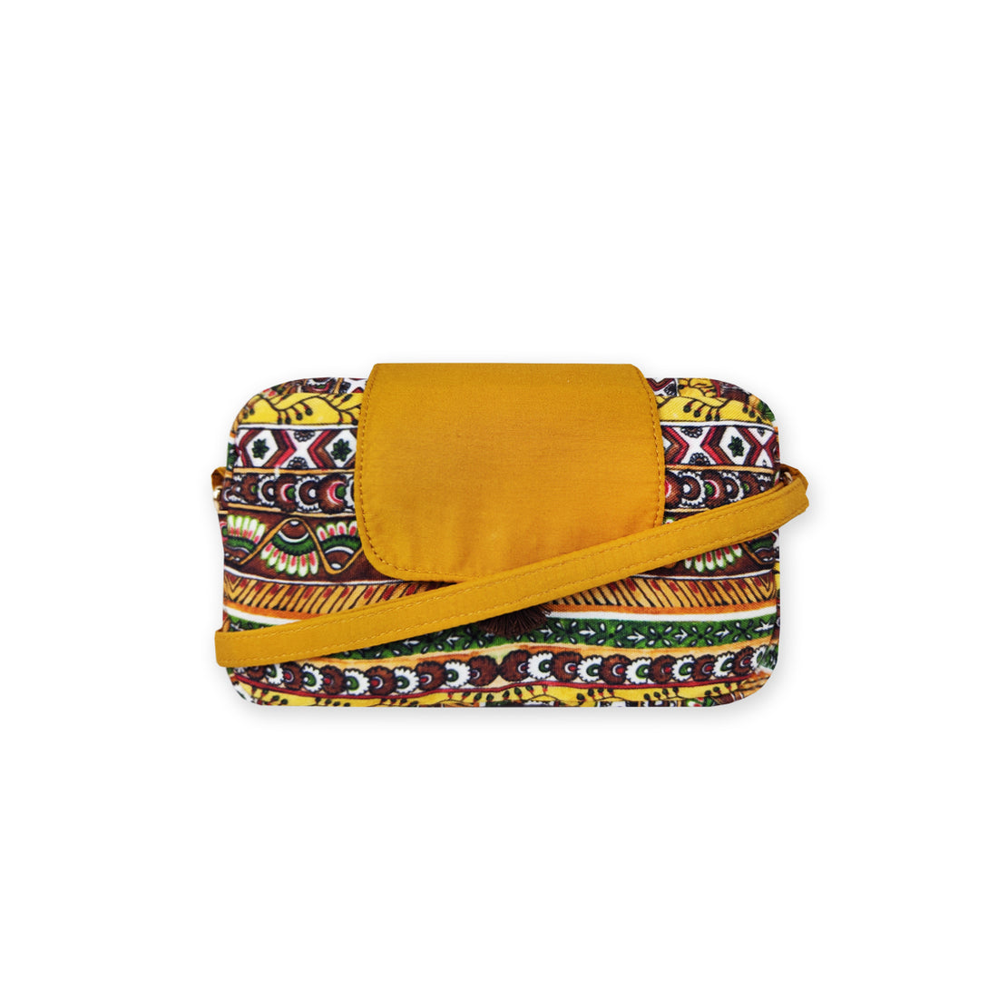 Rectangle Sling Bag- Mustard Border