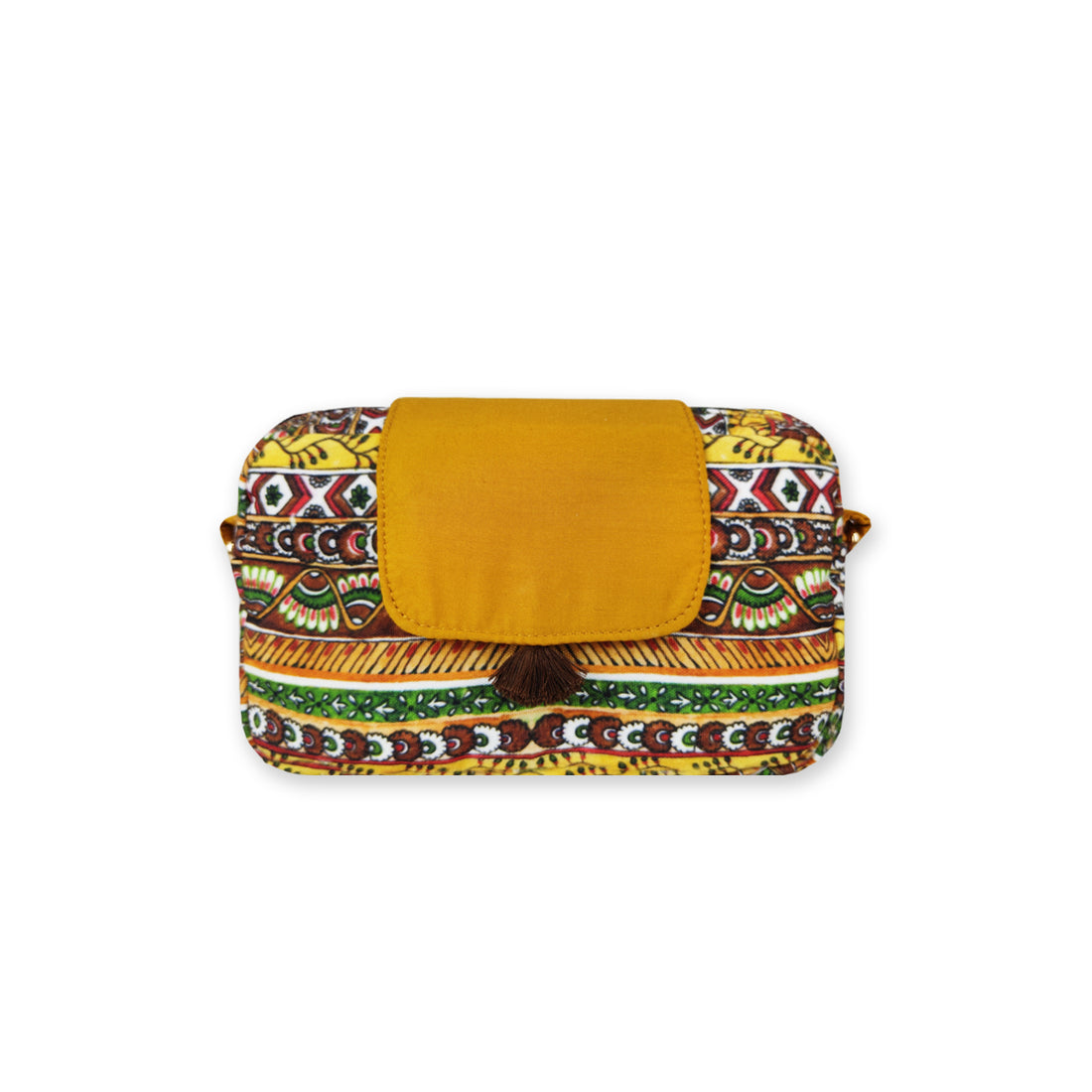 Rectangle Sling Bag- Mustard Border