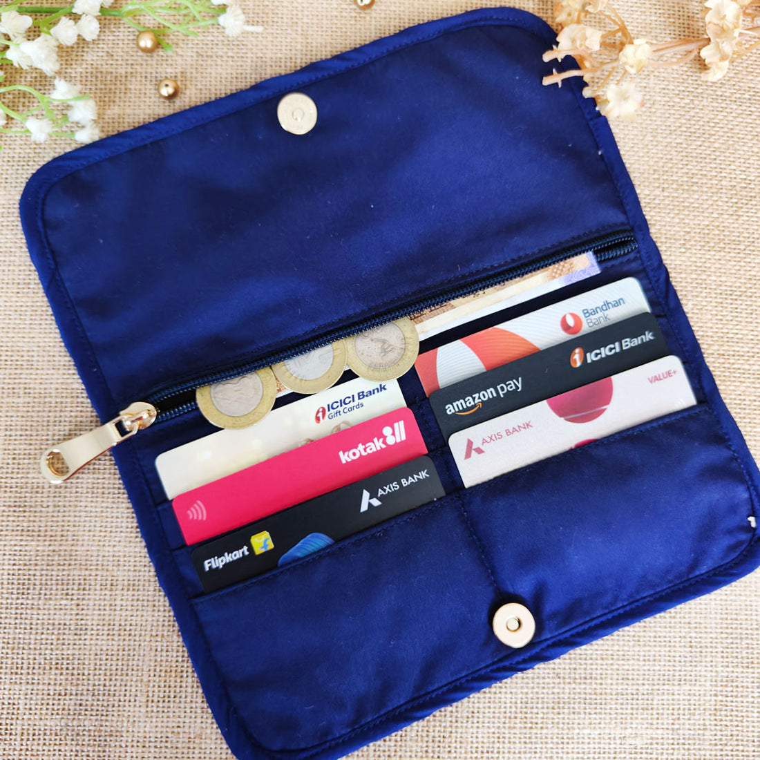 Red-Blue Flower Book Wallet