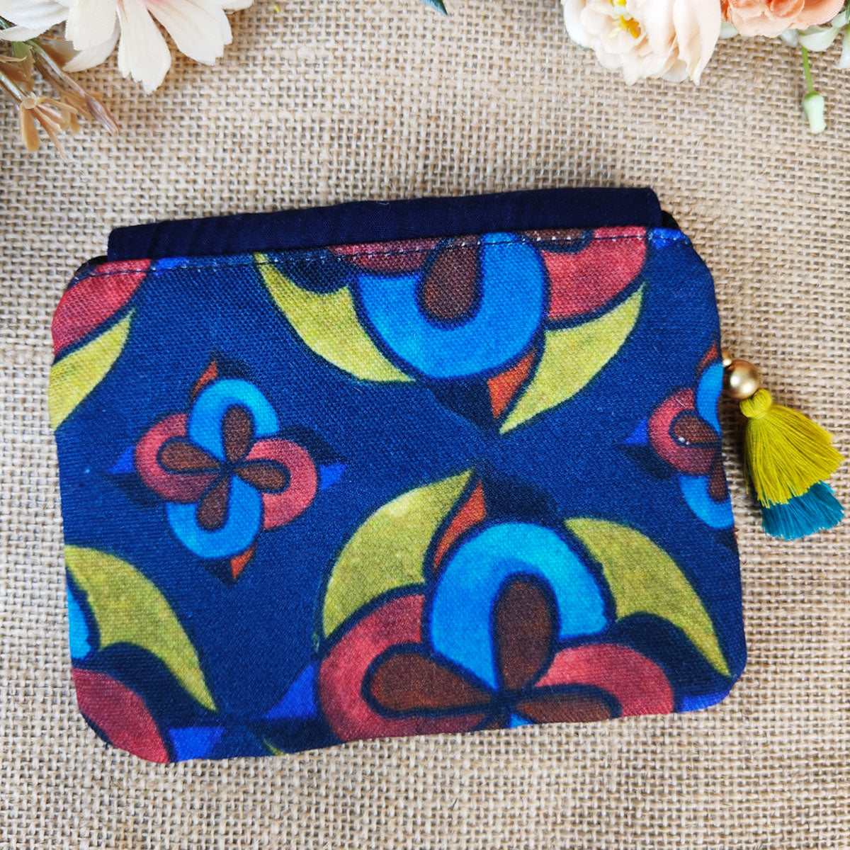Red Yellow Flower Mini Wallet