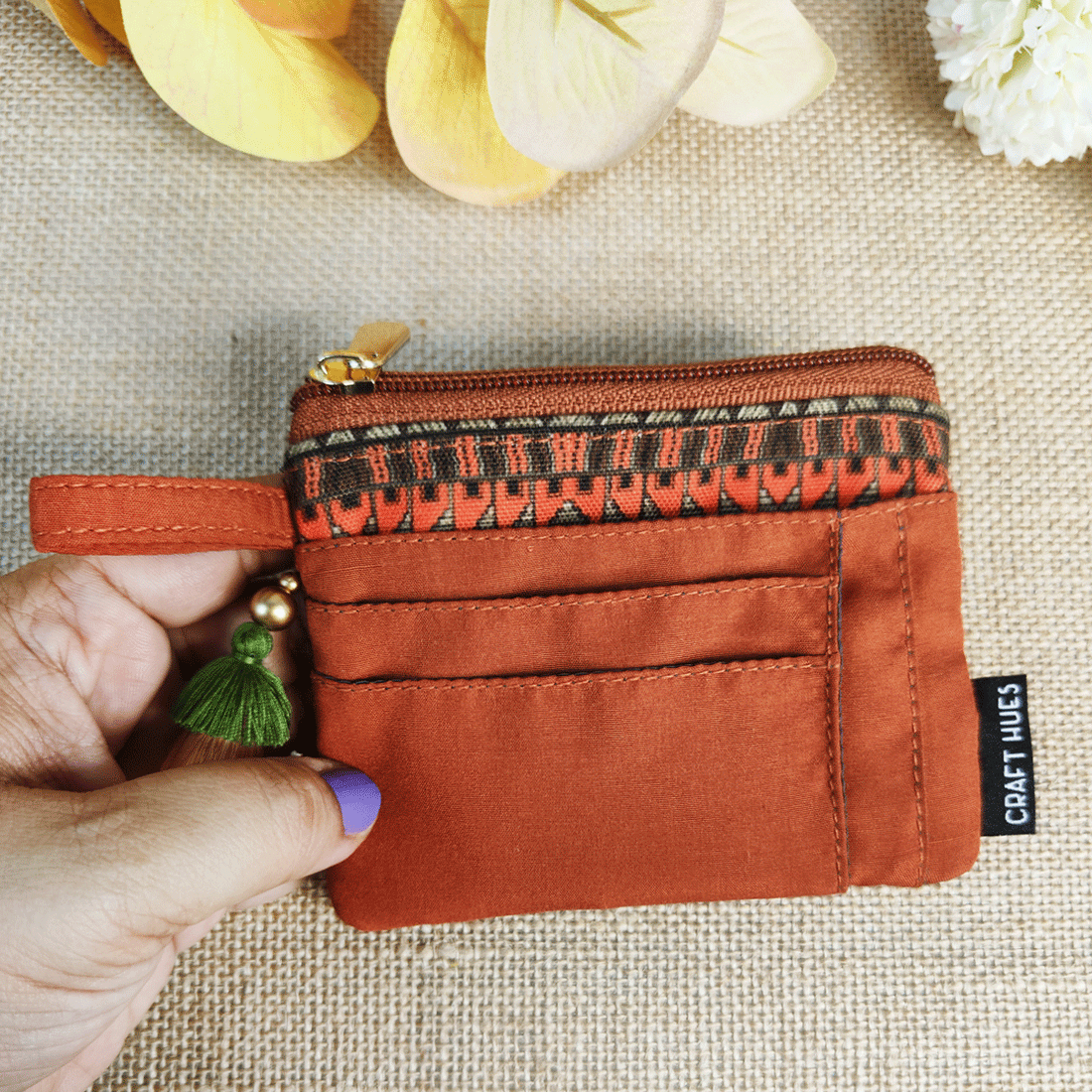 Mini Wallet front card Combo- Navy & Rust