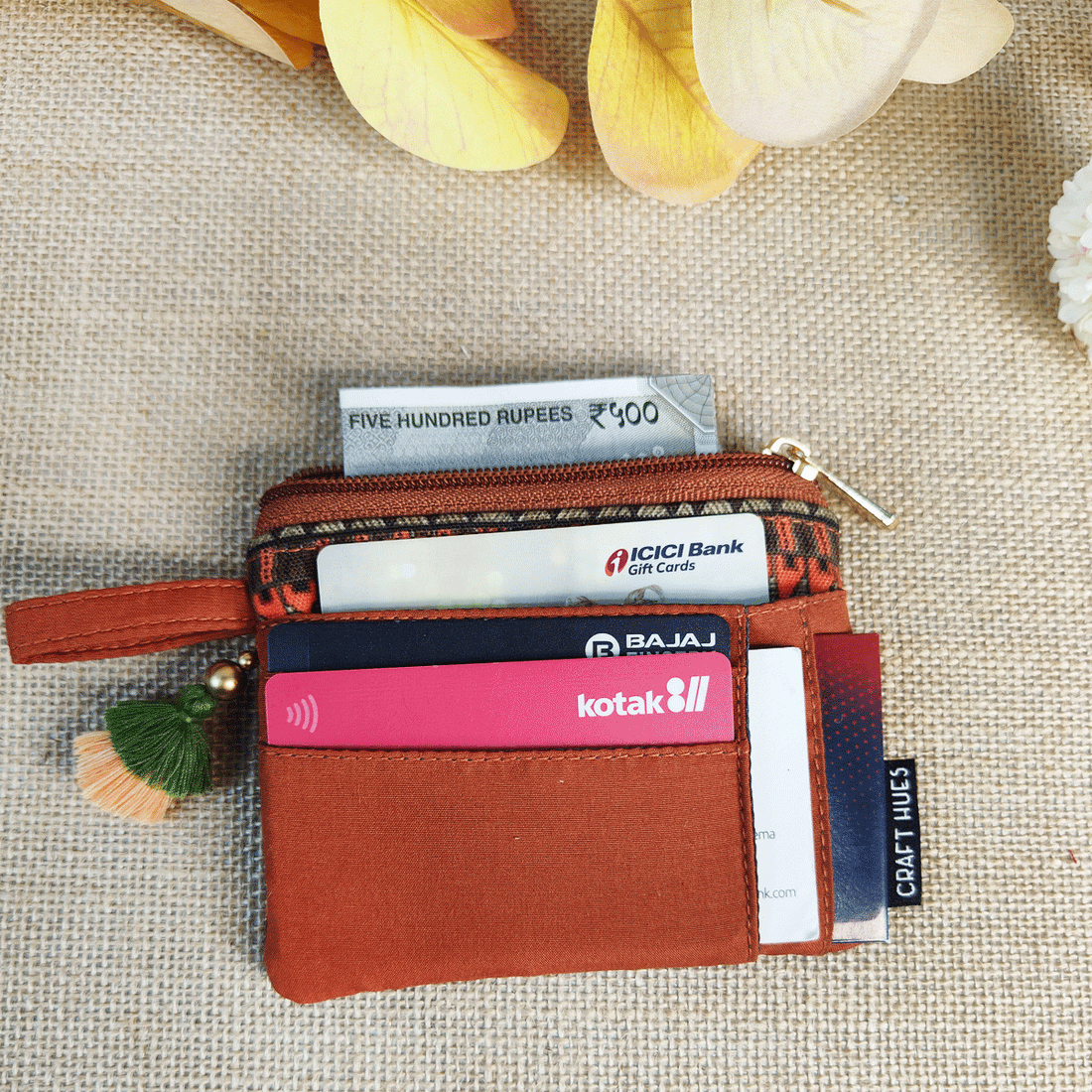 Mini Wallet front card Combo- Navy & Rust