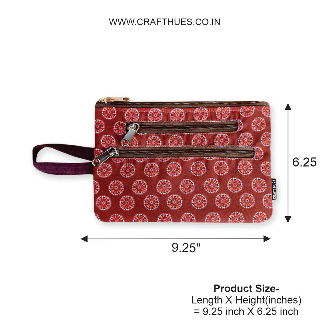 Multi-Purpose Pouch- Orange Madhubani Flower