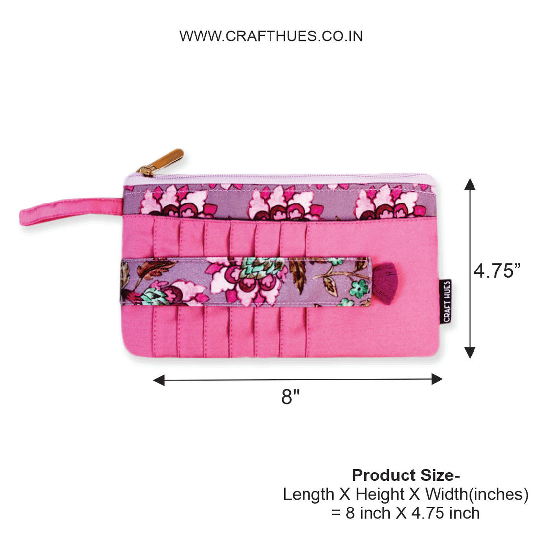 Long front card Wallet-Mauve-pink Garden