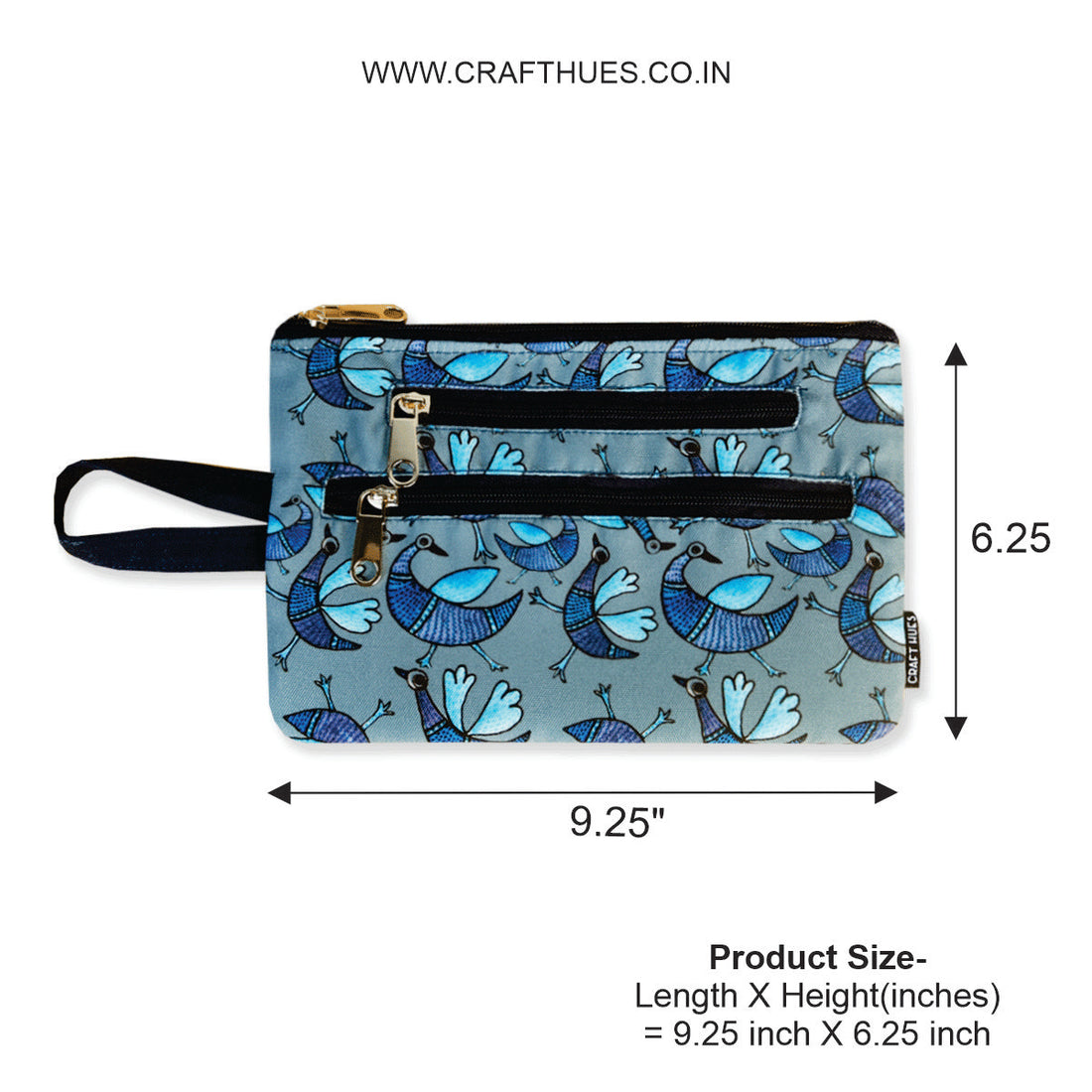 Multi-Purpose Pouch Combo-Gond Blue Bird- Mauve Garden