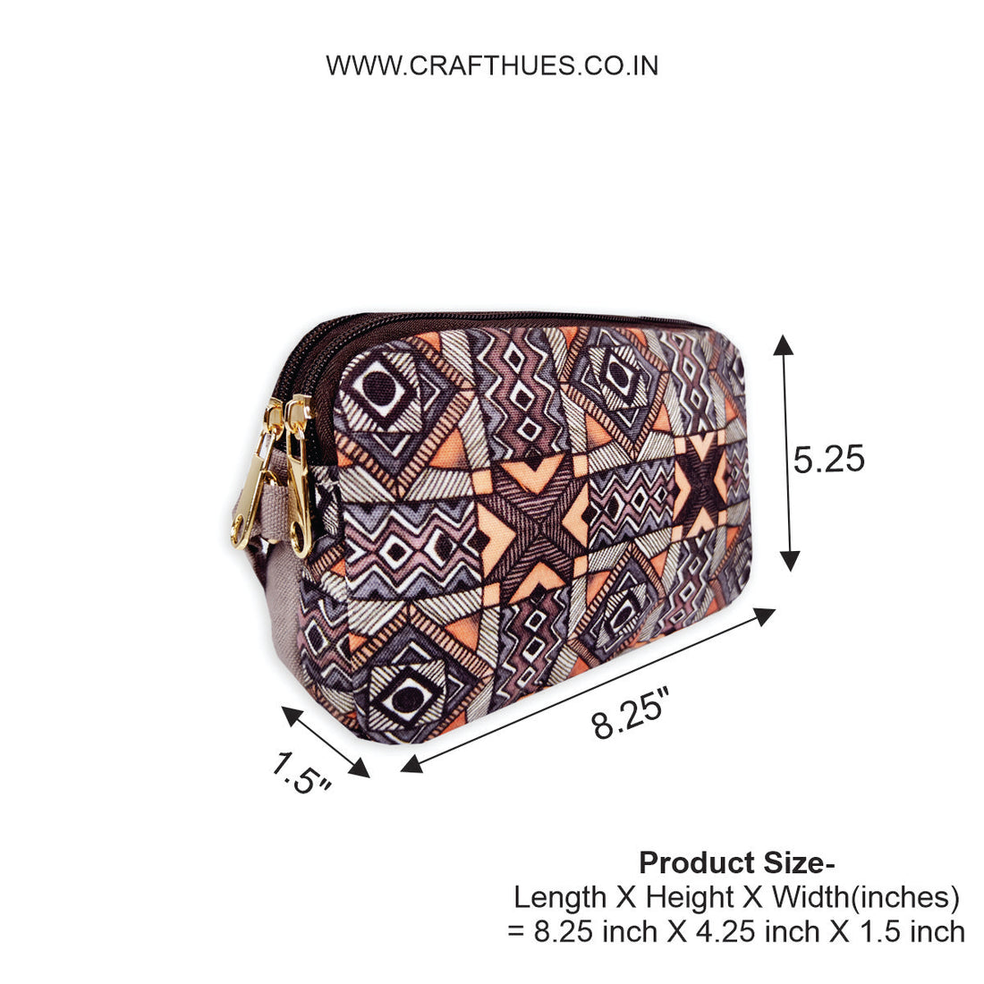 Dual Compartment Sling Bag- Grey Madhubani