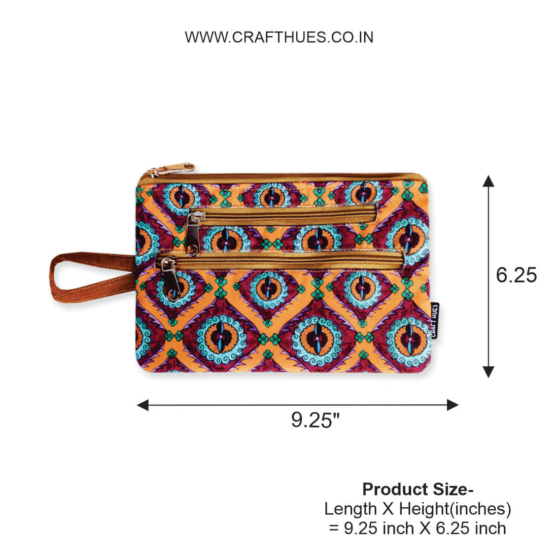 Multi-Purpose Pouch- Orange Suzani