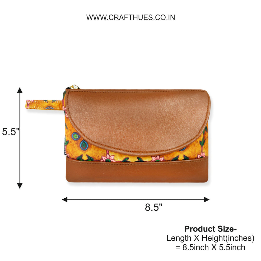 Leather Flap Wallet-Mustard Mughal