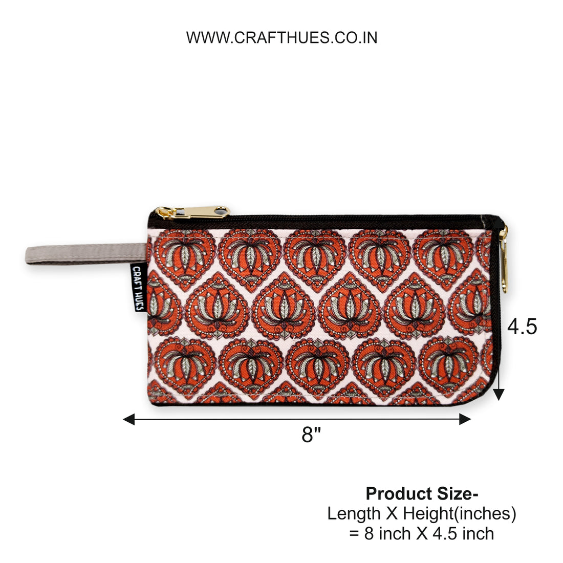 Dual-Zip Red Madhubani Lotus