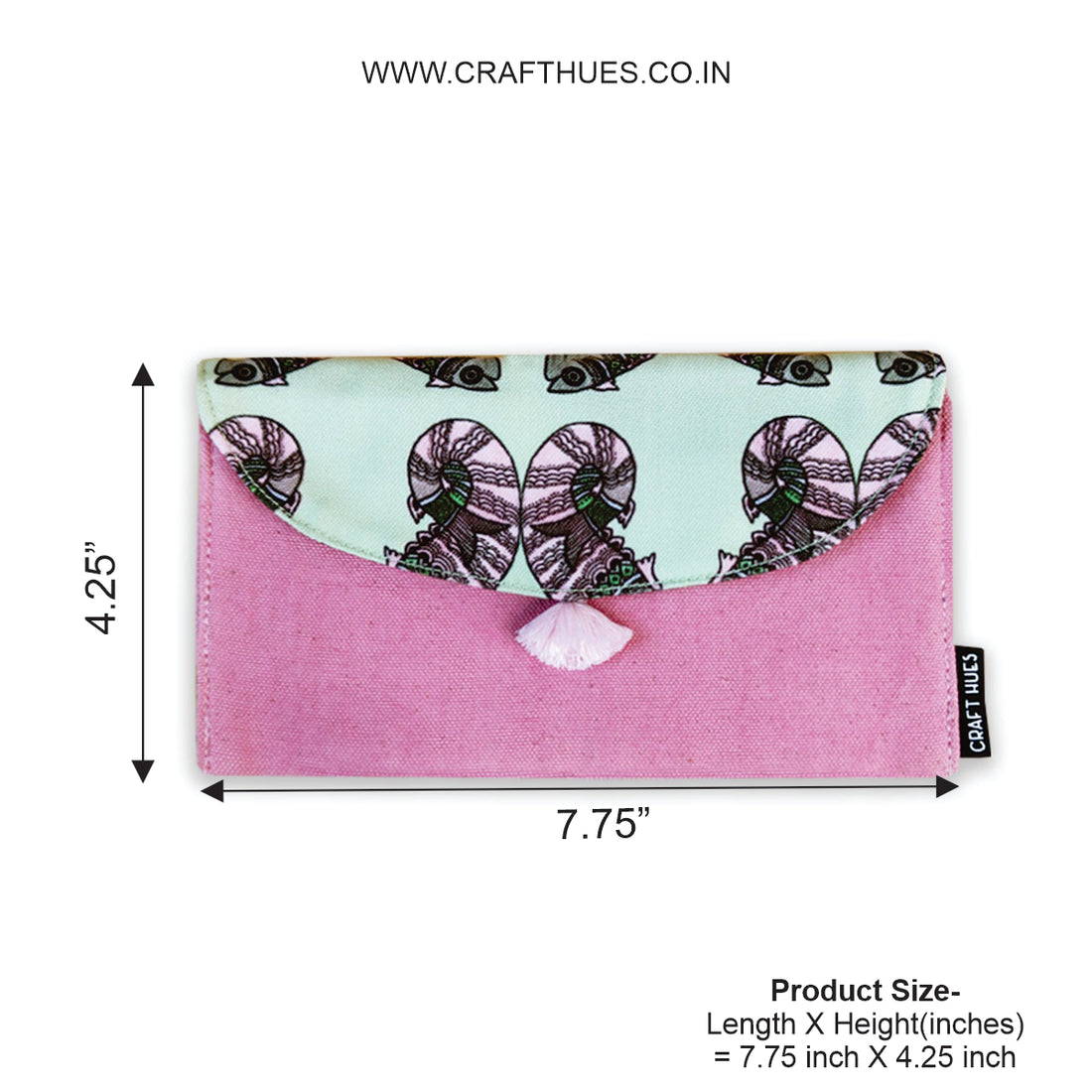 5 Pocket Long Wallet-Gond Pink Fish