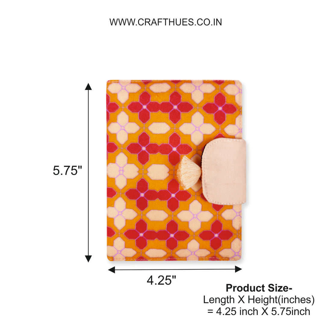 Passport Case- Orange-Peach Tiles