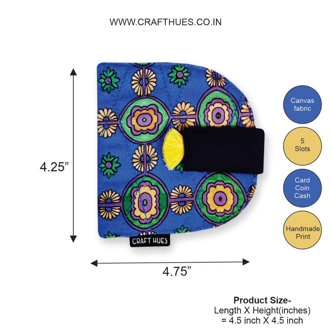 SEMI-OVAL 2-FLAP WALLET - BLUE-GREEN TILES