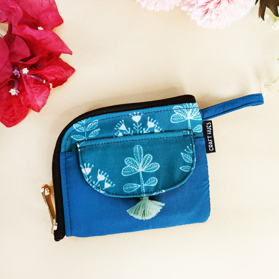 Curve Mini Wallet- Teal Warli