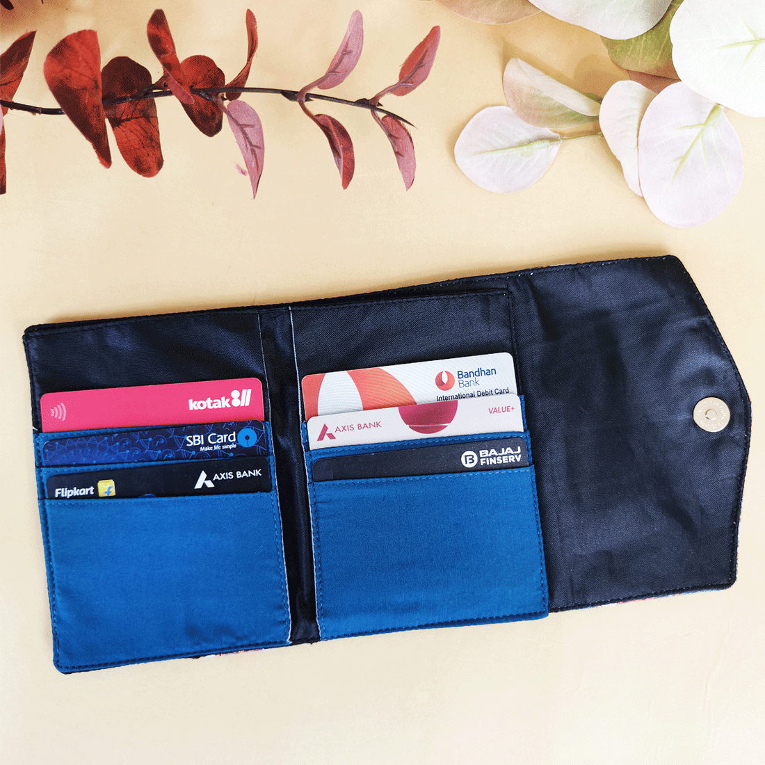 3-Fold Wallet- Blue Jharokha