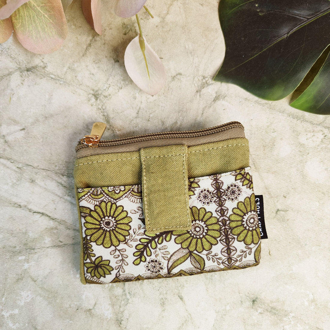 TWIN MINI WALLET-GREEN MADHUBANI