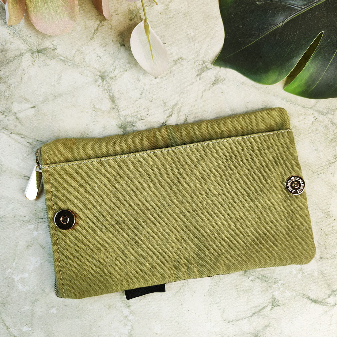 TWIN MINI WALLET-GREEN MADHUBANI