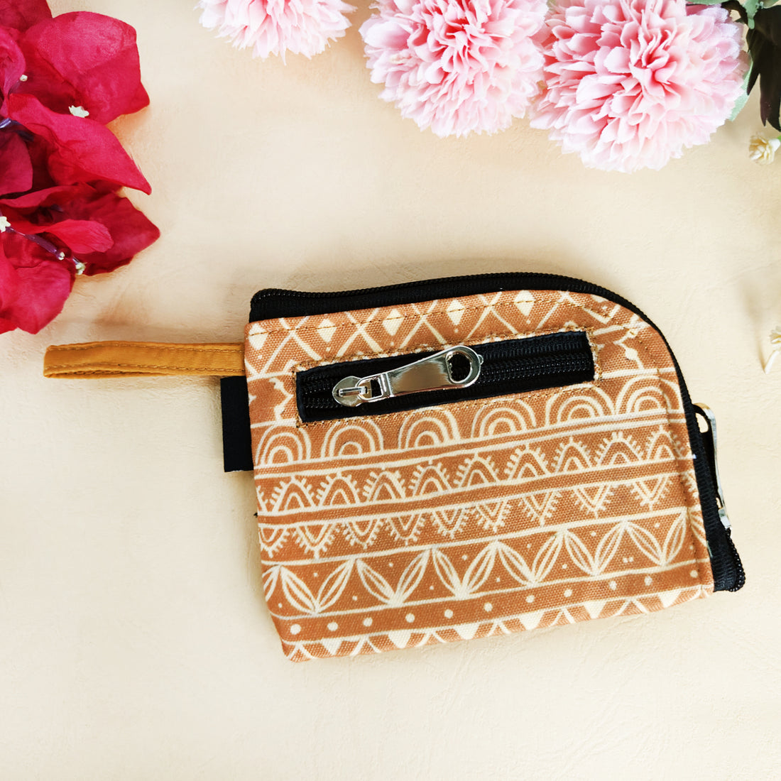 Curve Mini Wallet- Mustard Warli