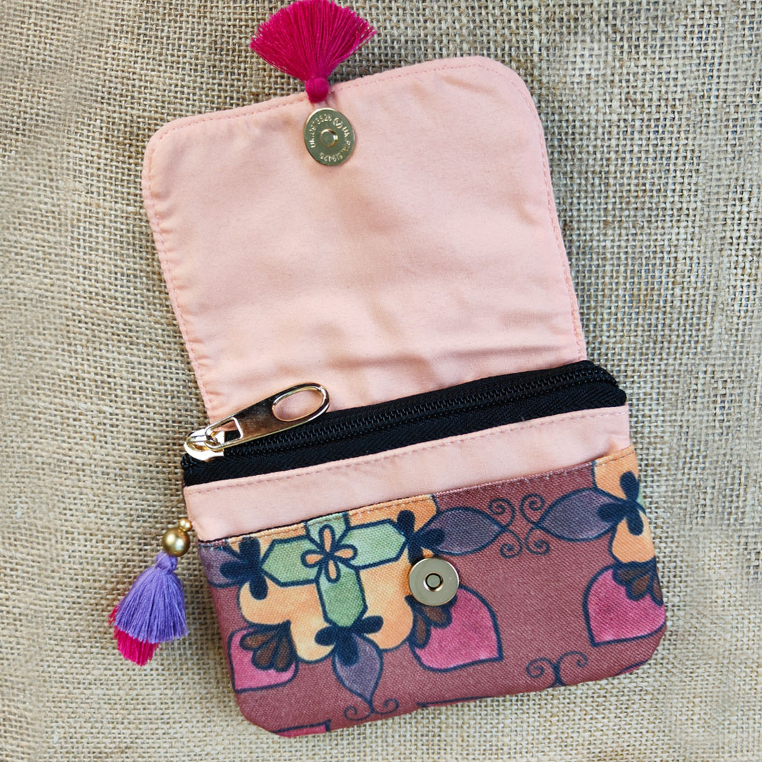 Pink-Peach Kollam Mini Wallet