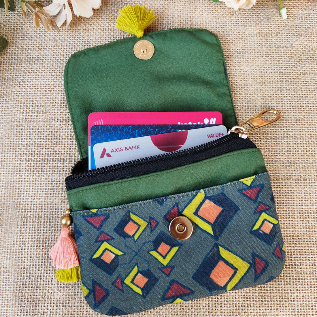 Green Kites Sling/mini wallet Combo