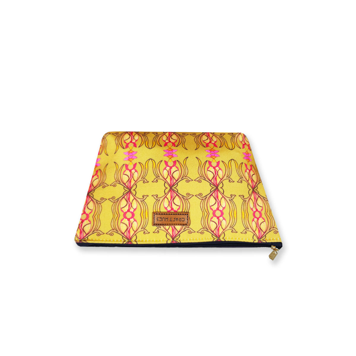 Yellow Mughal Baguette with Pouch