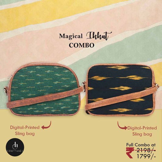 Magical Ikkat Sling Bags Combo